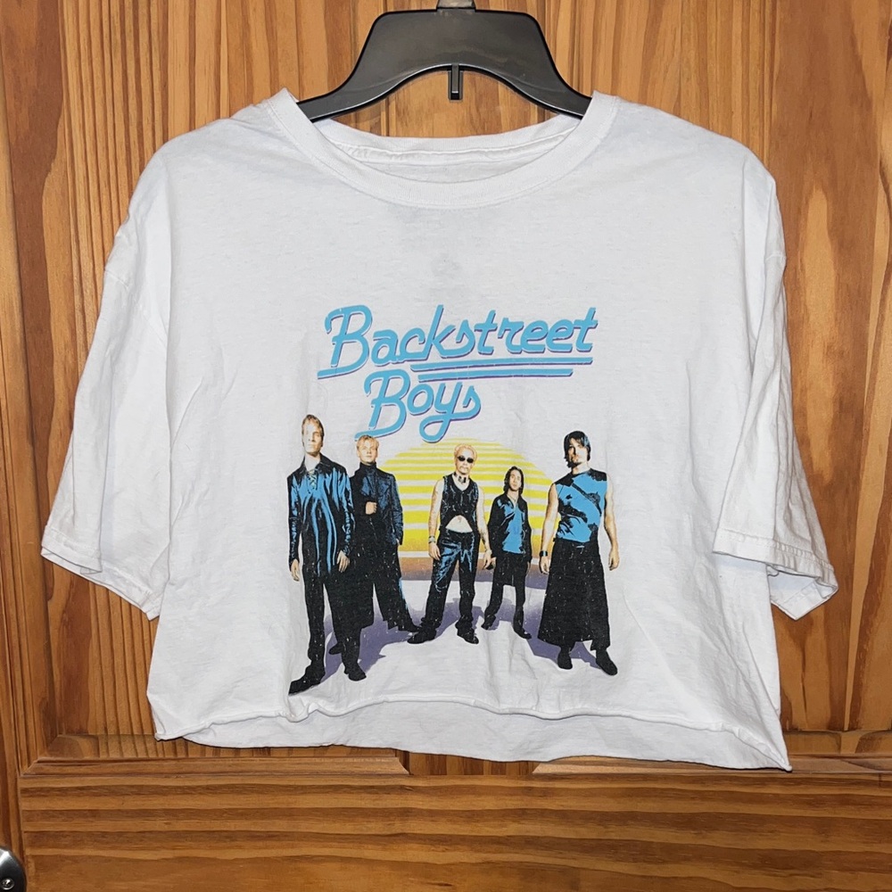 Backstreet Boys White cropped Vintage T-Shirt